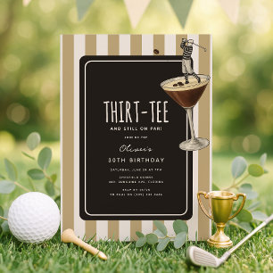 Espresso Martini Golf Thema 30e Verjaardag Kaart