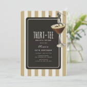 Espresso Martini Golf Thema 30e Verjaardag Kaart (Staand voorkant)