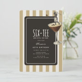 Espresso Martini Golf Thema 60e Verjaardag Kaart (Staand voorkant)
