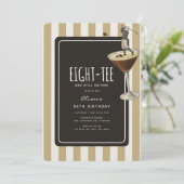 Espresso Martini Golf Thema 80ste Verjaardag Kaart (Staand voorkant)