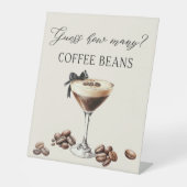 Espresso Martini Guess How Many Coffee Beans Reclamebord Met Voetstuk (Voorkant)