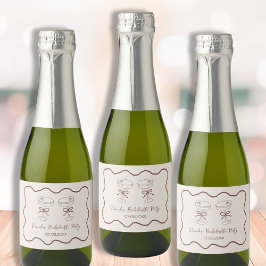 Espresso Martini Hand getrokken vrijgezellenfeest Sparkling Wijnetiket