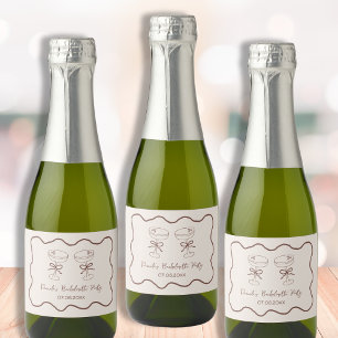 Espresso Martini Hand getrokken vrijgezellenfeest Sparkling Wijnetiket