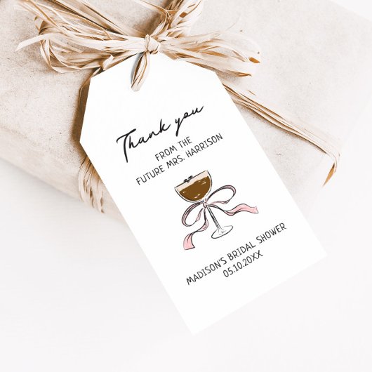 Espresso Martini Handgetekende Bruidsdouche Cadeaulabel