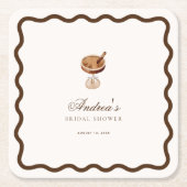 Espresso Martini Koffie Golvende Bruidsmeisjesfees Kartonnen Onderzetters (Voorkant)