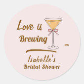 Espresso Martini Koffie Modern Bruidsmeisjesfeest Ronde Sticker (Voorkant)