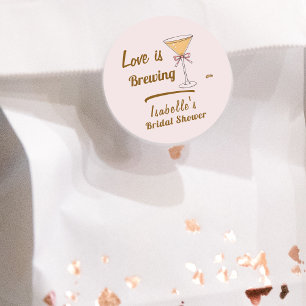 Espresso Martini Koffie Moderne Bruidsdouche Ronde Sticker