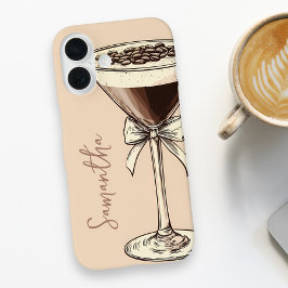 Espresso Martini Koffieliefhebber gepersonaliseerd iPhone 16 Hoesje