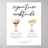 Espresso Martini Lemon Drop Cocktails Bruiloft Men Poster (Voorkant)