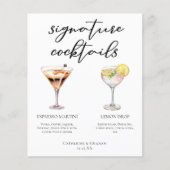 Espresso Martini Lemon Drop Cocktails Menu (Voorkant)