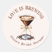 Espresso Martini Liefde is aan het bruisen Bruidsf Ronde Sticker (Voorkant)