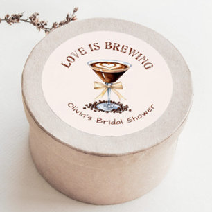 Espresso Martini Liefde is in de lucht Bruidsfeest Ronde Sticker