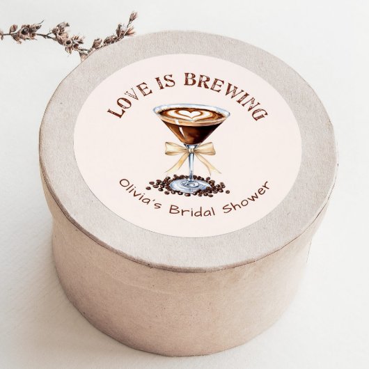 Espresso Martini Liefde is in de lucht Bruidsfeest Ronde Sticker