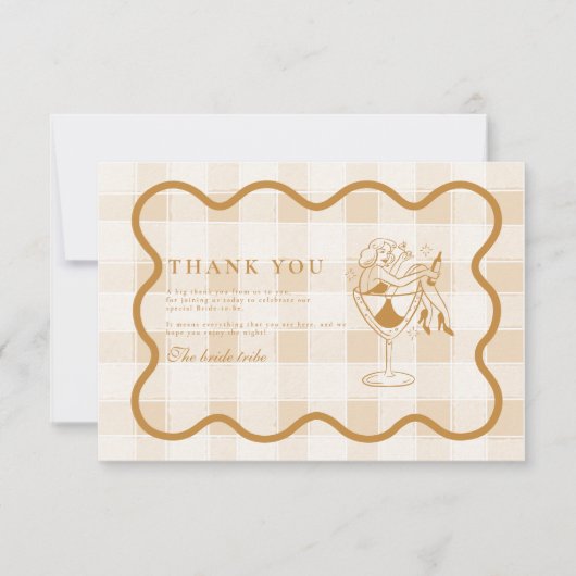 Espresso Martini Liefde is Vrijgezellenfeest brouw Bedankkaart (Voorkant)