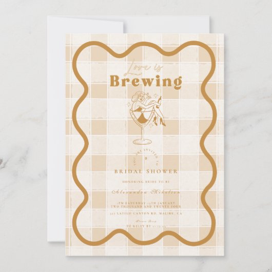 Espresso Martini Liefde is Vrijgezellenfeest brouw Kaart (Voorkant)