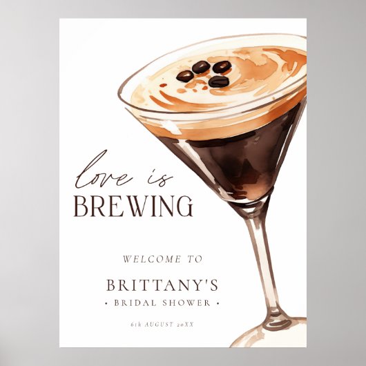 Espresso Martini Liefde is Vrijgezellenfeest brouw Poster (Voorkant)