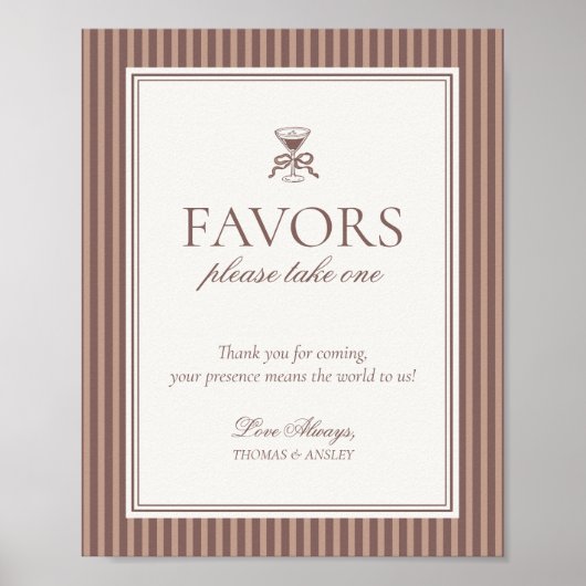 Espresso Martini Love Brewing Wedding Favors Sign Poster (Voorkant)