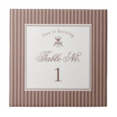 Espresso Martini Love Brewing Wedding Table Number Tegeltje (Voorkant)