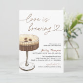 Espresso Martini Love brouwt Vrijgezellenfeest Kaart (Staand voorkant)