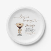 Espresso Martini Love brouwt Vrijgezellenfeest Papieren Bordje (Voorkant)