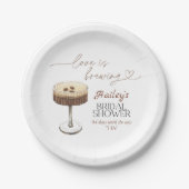 Espresso Martini Love brouwt Vrijgezellenfeest Papieren Bordje (Voorkant)
