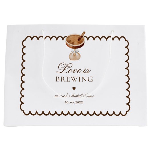 Espresso Martini Love is Brewing Bruidsfeest Groot Cadeauzakje (Voorkant)