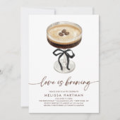 Espresso Martini Love Is Brewing Bruidsfeest Kaart (Voorkant)