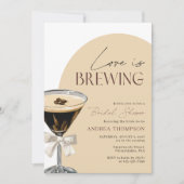 Espresso Martini Love is Brewing Bruidsfeest Kaart (Voorkant)