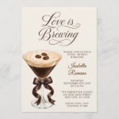 Espresso Martini Love Is Brewing Bruidsfeest Kaart (Voorkant)