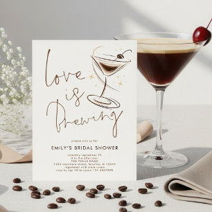 Espresso Martini Love is Brewing Bruidsfeest Kaart