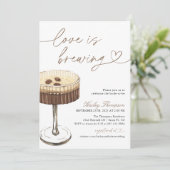 Espresso Martini Love Is Brewing Bruidsfeest Kaart (Staand voorkant)