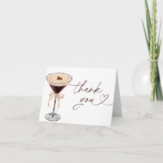 Espresso Martini Love Is Brewing Bruidsfeestje Bedankkaart (Voorkant)