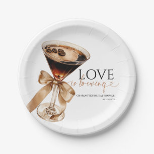 Espresso Martini Love Is Brewing Bruiloft Feest Papieren Bordje