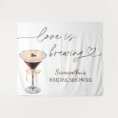 Espresso Martini Love Is Brewing Bruiloft Feest Wandkleed (Voorkant (horizontaal))