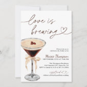 Espresso Martini Love Is Brewing Bruiloftsfeest Kaart (Voorkant)
