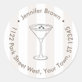 Espresso Martini Love is Brewing Retour Adres Ronde Sticker (Voorkant)