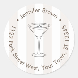 Espresso Martini Love is Brewing Retour Adres Ronde Sticker