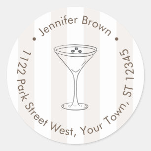 Espresso Martini Love is Brewing Retour Adres Ronde Sticker
