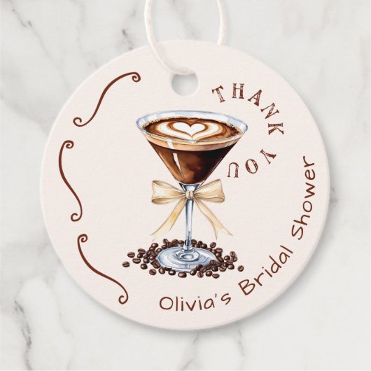 Espresso Martini Love is brouwen Bruids Dank u Bedankjes Labels (Voorkant)