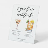 Espresso Martini Mai Tai Cocktails Trouwmenu Reclamebord Met Voetstuk (Voorkant)