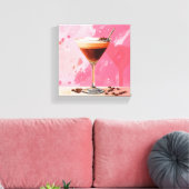 Espresso Martini met koffiebonen Canvas Afdruk (Insitu (Woonkamer))