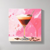Espresso Martini met koffiebonen Canvas Afdruk (Voorkant)