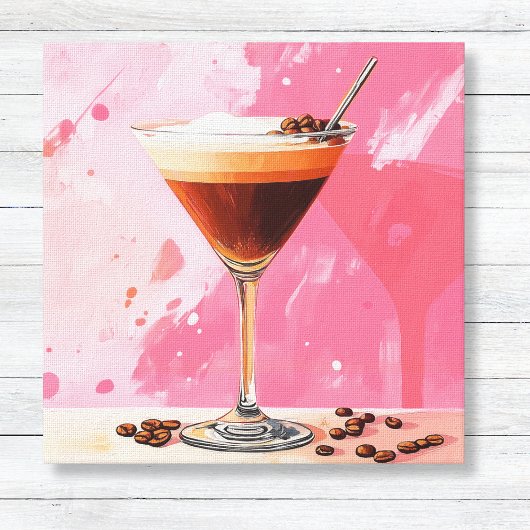Espresso Martini met koffiebonen Canvas Afdruk