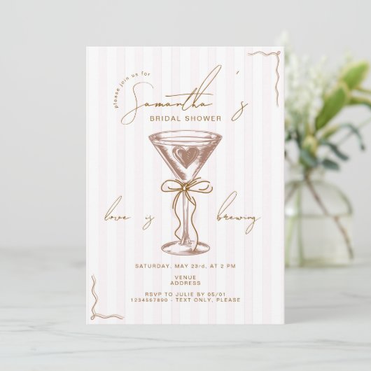 Espresso Martini Mocha Mousse Bruidsfeest Kaart (Staand voorkant)