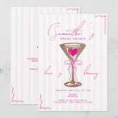 Espresso Martini Mocha Mousse Roze Vrijgezellenfee Kaart (Voorkant / Achterkant)