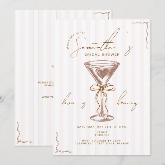 Espresso Martini Mocha Mousse Vrijgezellenfeest Kaart (Voorkant / Achterkant)