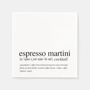 Espresso Martini Modern Quote Black Typography Nap Servet