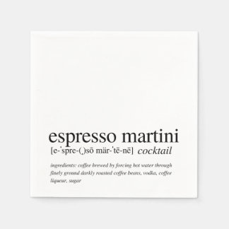 Espresso Martini Modern Quote Black Typography Nap Servet