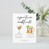 Espresso Martini Moscow Mule Cocktail Wedding Menu (Staand voorkant)