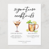 Espresso Martini Moscow Mule Cocktail Wedding Menu (Voorkant)